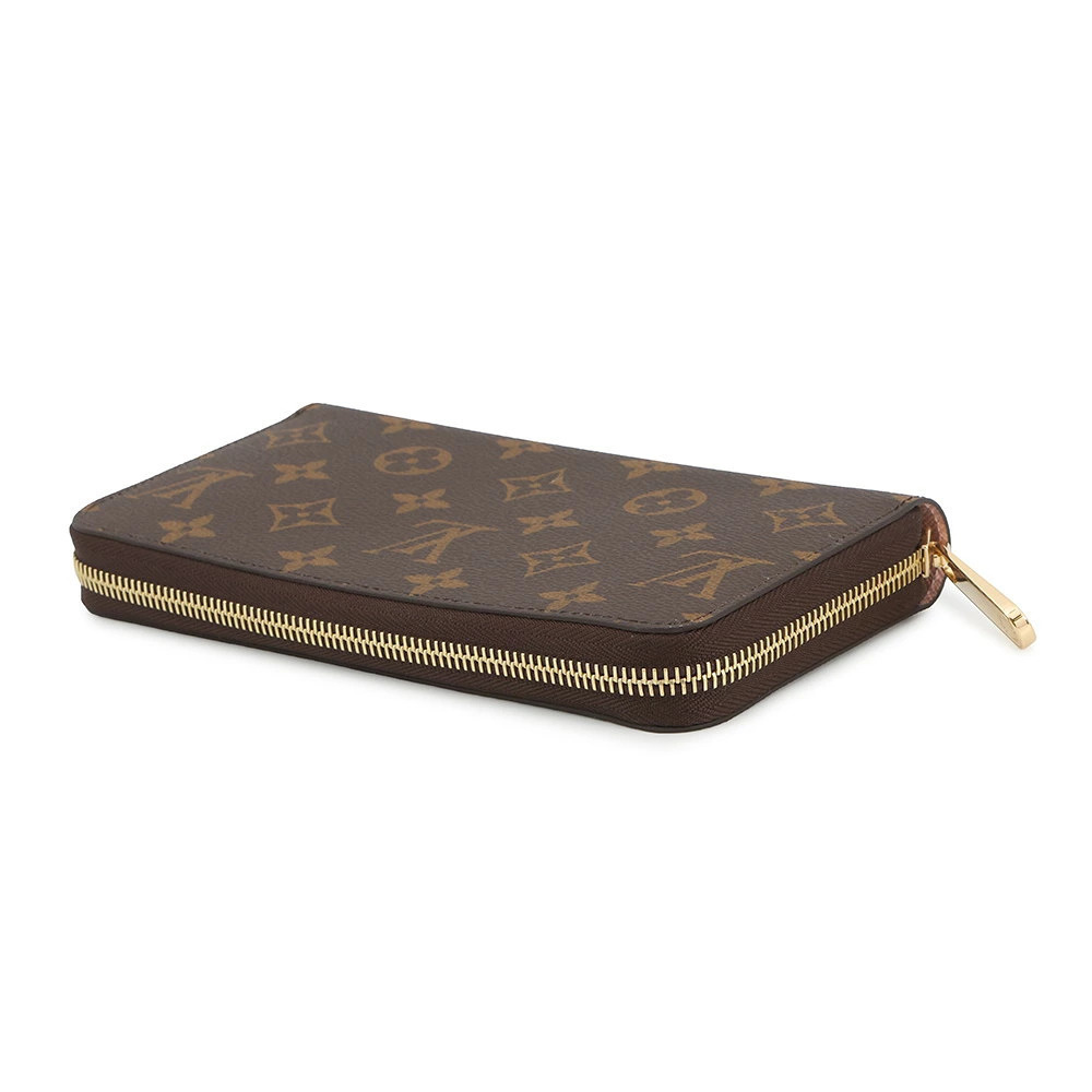 Louis Vuitton Round Zippy Zipper Monogram Wallet Brown